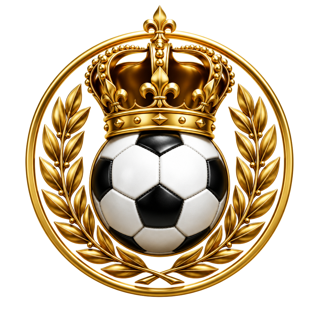 Gold crown and football crest
